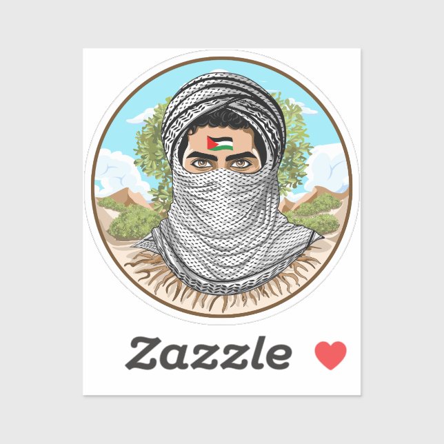 Sticker Portrait de la Liberté palestinienne (Feuille)