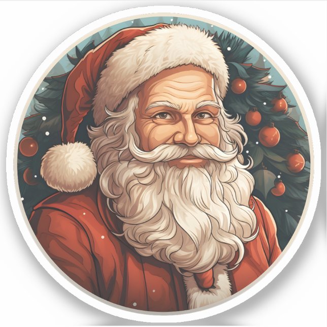 Sticker Portrait Du Magnifique Noël Père Noël (Devant)