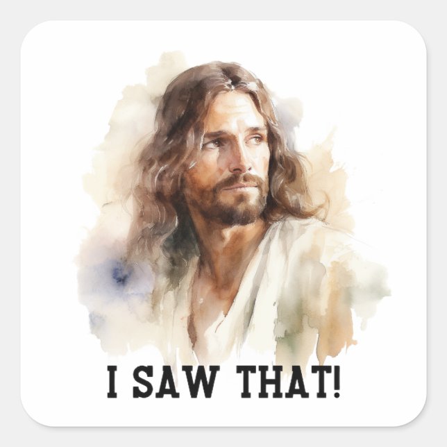 sticker portrait Jésus - J'ai vu ce don religieux (Devant)