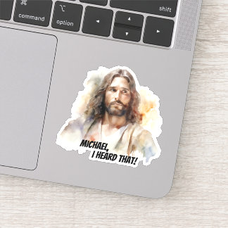 Sticker Portrait personnalisable de Jésus - J'ai entendu c
