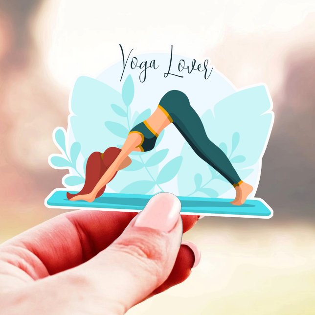 Sticker Pose de Yoga de Chien - Conception personnalisée m (Créateur téléchargé)