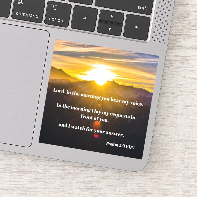Sticker Posez Mes Inquiétudes Devant Dieu Psaume 5:3 Bible (Détail)