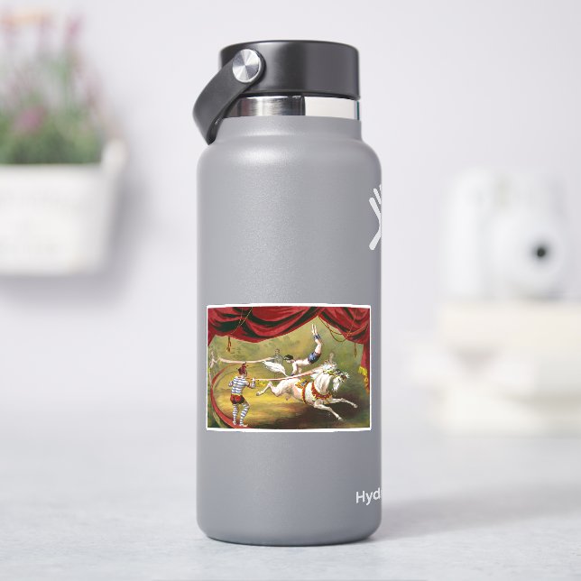 Sticker Poster De Cirque Montrant Acrobat En Cours De Cour (HydroFlask)
