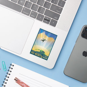 Sticker Poster De L'Espace Rétro-La Gravité D'Une Super Te