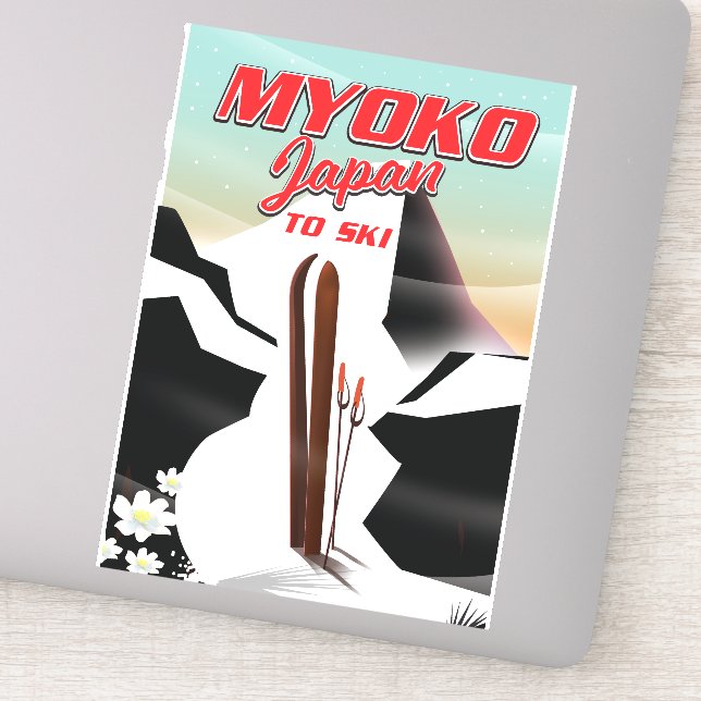 Sticker poster de ski myoko japon (Détail)