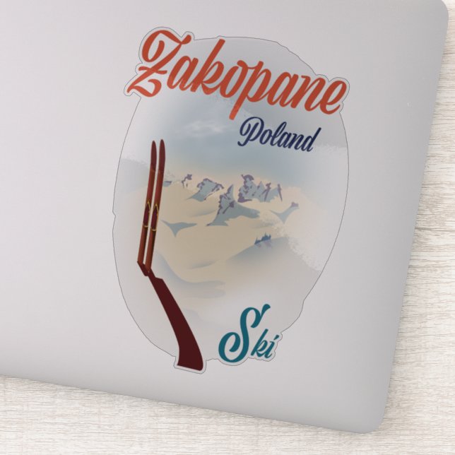 Sticker poster de ski Zakopane Pologne (Détail)