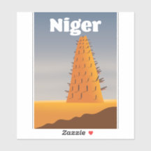 poster de voyage de la Mosquée du Niger Agadez
