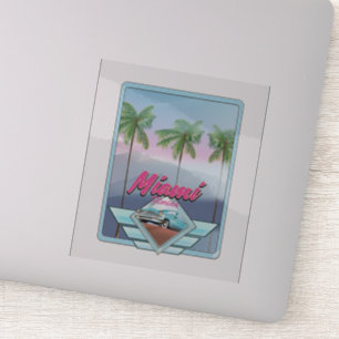 Sticker poster de voyage Miami Florida Vintage