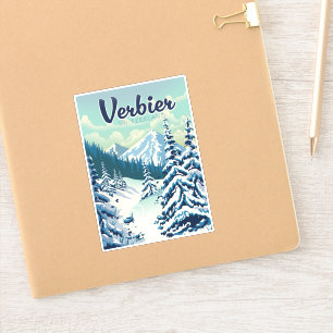 Sticker Poster de voyage Verbier Suisse