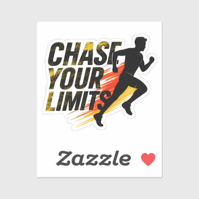 Sticker Poster Motivational Running - CHASSEZ VOS LIMITES (Feuille)