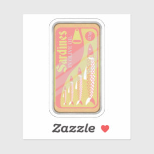 Sticker Poster Retro Sardines