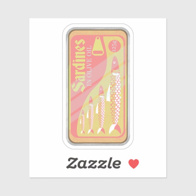 Sticker Poster Retro Sardines (Feuille)