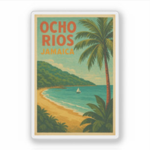 Sticker Poster Vintage voyage d'Ocho Rios - Jamaïque