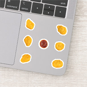 Sticker Poulet Nugget 6 Pack avec Ketchup