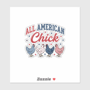Sticker Poulet Patriotique Américaine Tout En Amérique Con