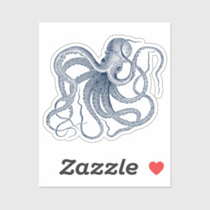 Sticker poulpe bleue