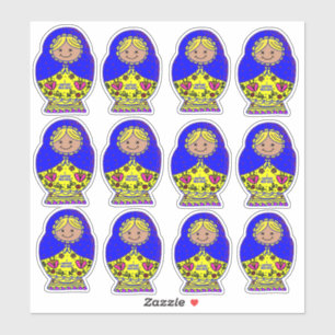 Sticker Poupée de nidification en Ukraine,