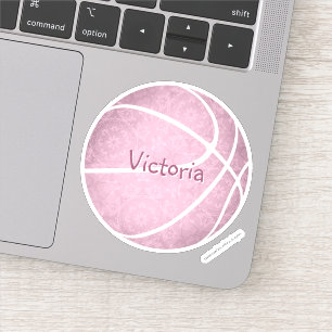 Sticker poupée rose poupée nom filles de basket
