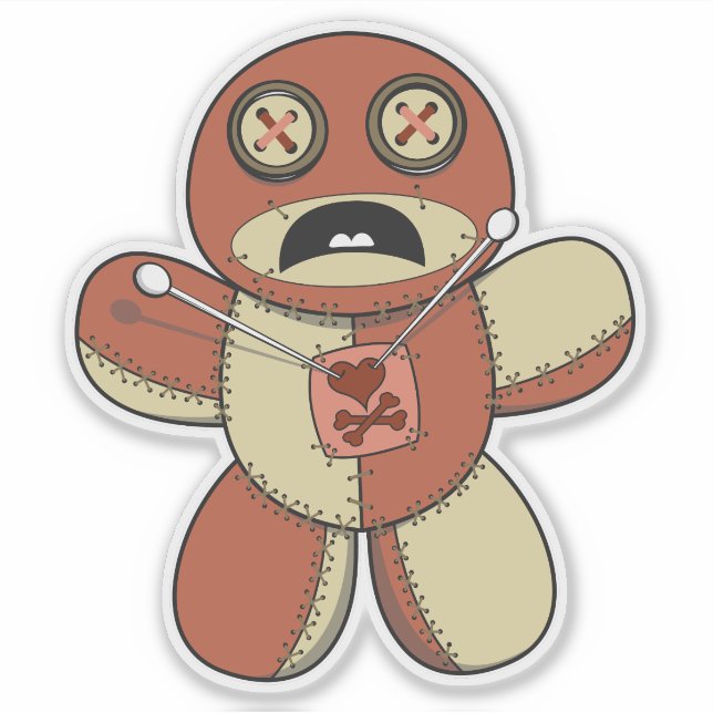 Sticker Poupée vaudou vintage Teddy Bear (Devant)