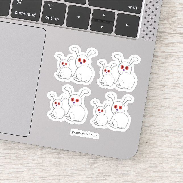 Sticker Poupées blanches avec les yeux rouges Halloween (Détail)