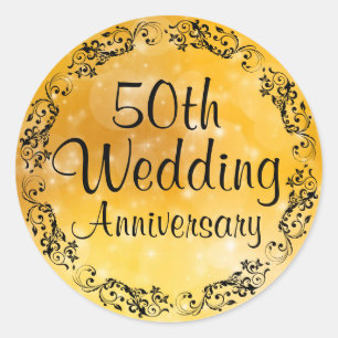 Sticker pour 50e Anniversaire de l'or fantaisie