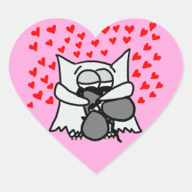 Sticker pour accrochage de hibou et souris