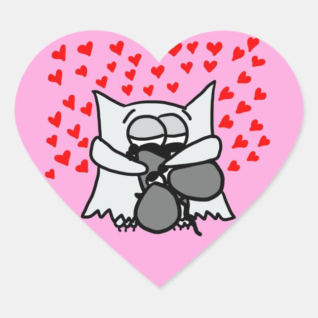 Sticker pour accrochage de hibou et souris (Devant)