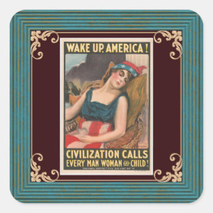 Sticker pour affiche Wake Up America