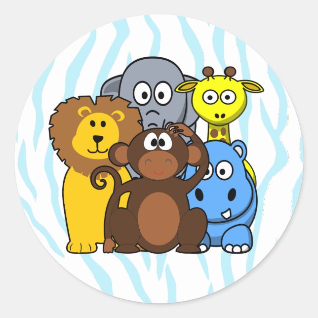 Sticker pour animaux de la jungle ou du zoo (Devant)