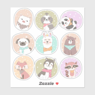 Sticker pour animaux mignons