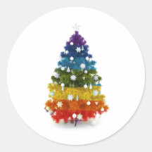 Sticker pour arbre de Noël arc-en-ciel LGBT