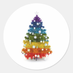 Sticker pour arbre de Noël arc-en-ciel LGBT