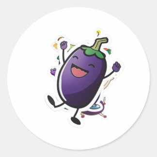 Sticker pour aubergine drôle