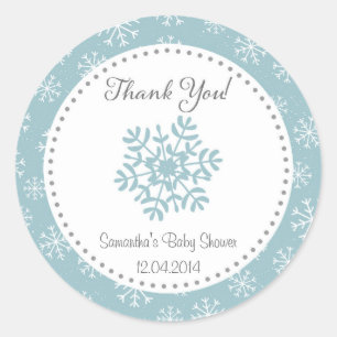 Sticker pour Baby shower à neige en hiver