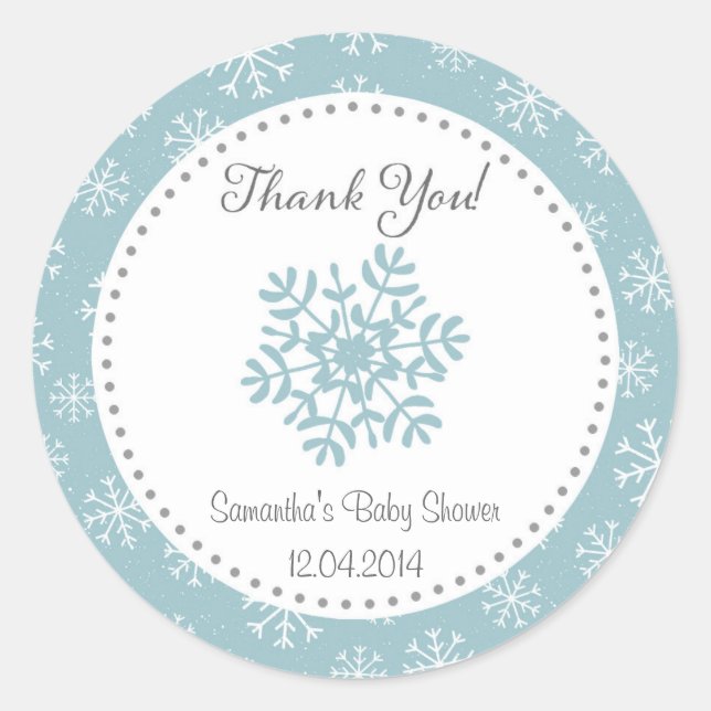Sticker pour Baby shower à neige en hiver (Devant)