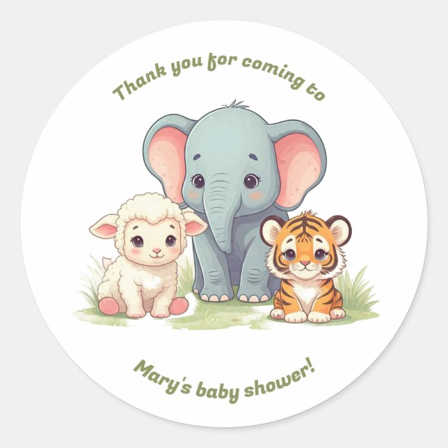 Sticker pour Baby shower animal (Devant)