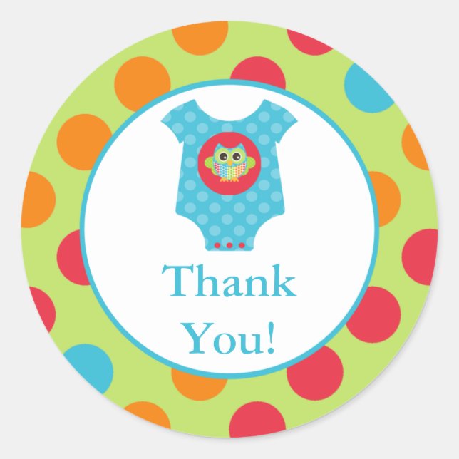 Sticker pour Baby shower de Chouette Bodysuit Baby (Devant)