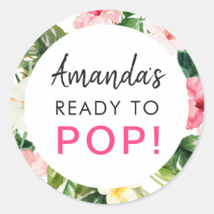 Sticker pour Baby shower de Feuilles tropicaux prê