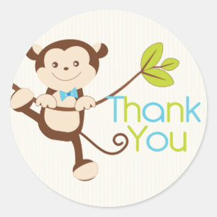 Sticker pour Baby shower de singe mignon