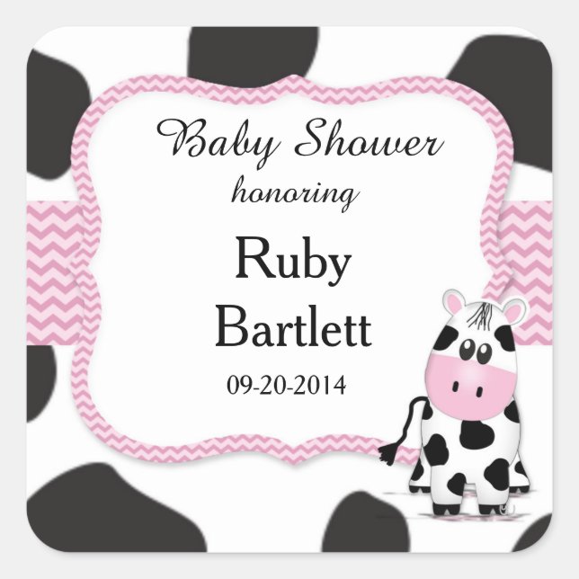 Sticker pour Baby shower d'impression de vache (Devant)