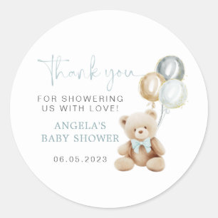 Sticker pour Baby shower pour garçon Teddy Bear