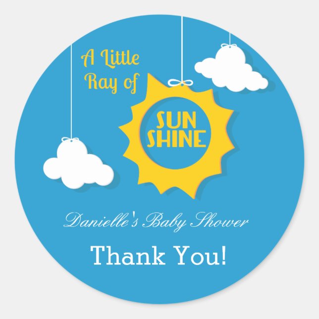 Sticker pour Baby shower Ray of Sunshine (Devant)
