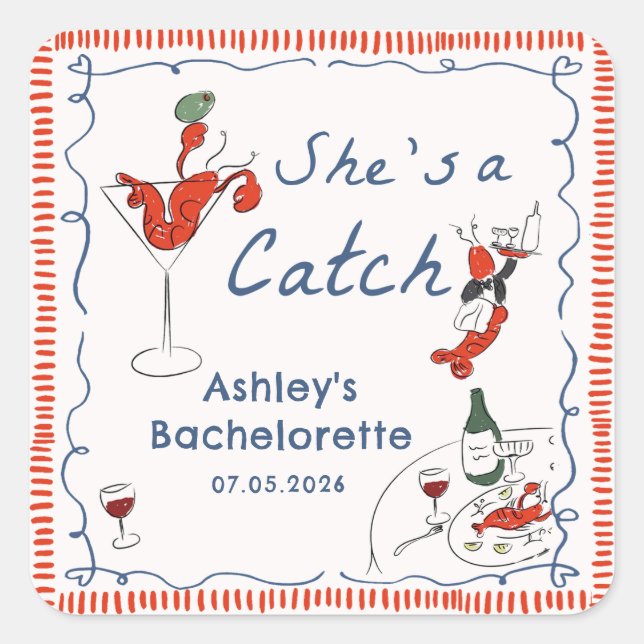Sticker pour bachelorette au homard (Devant)