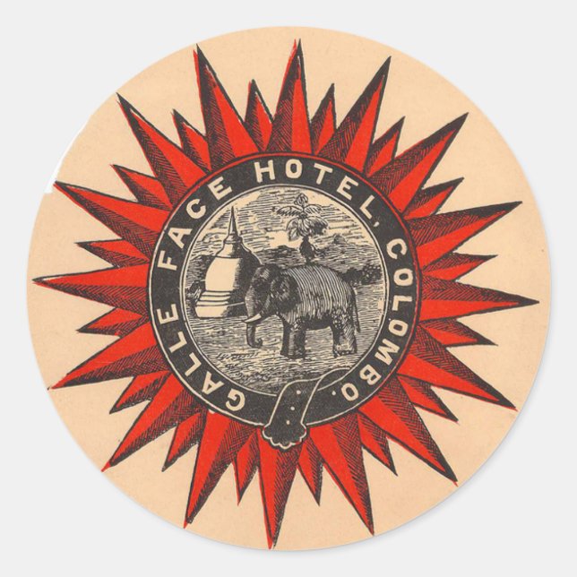 Sticker pour bagage rétro de l'hôtel Galle Face (Devant)