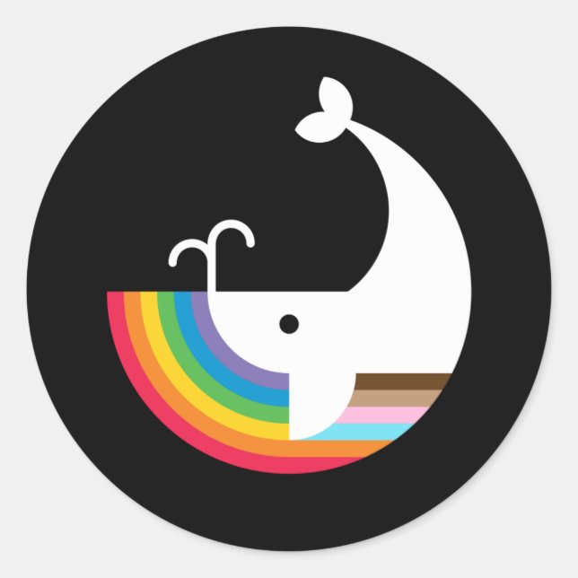 Sticker pour baleine de Pride NB (Devant)