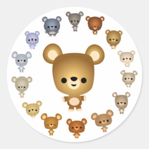 Sticker pour bébé de l'ours de dessin mignon