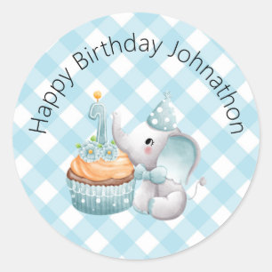 Sticker pour bébé éléphant premier anniversaire Pl
