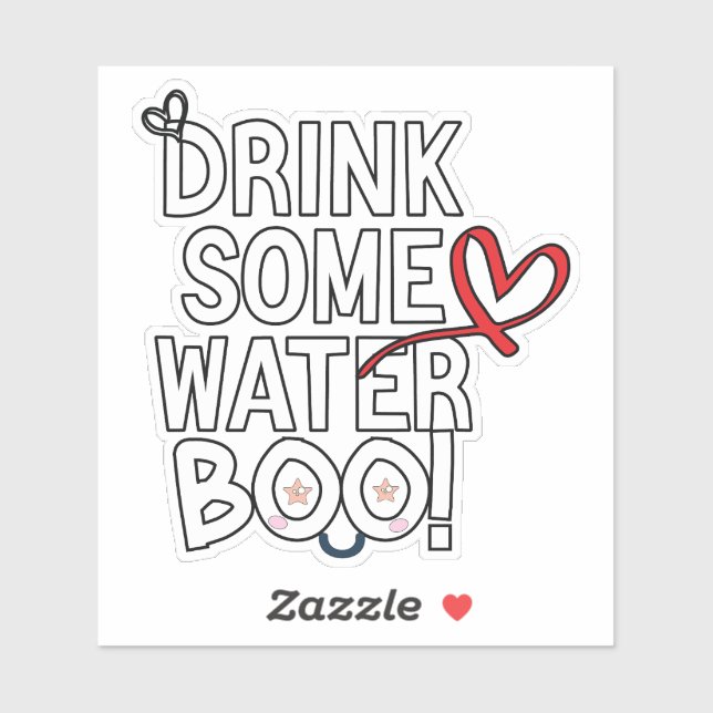 Sticker pour bouteille d'eau mignonne petit fantôm (Feuille)