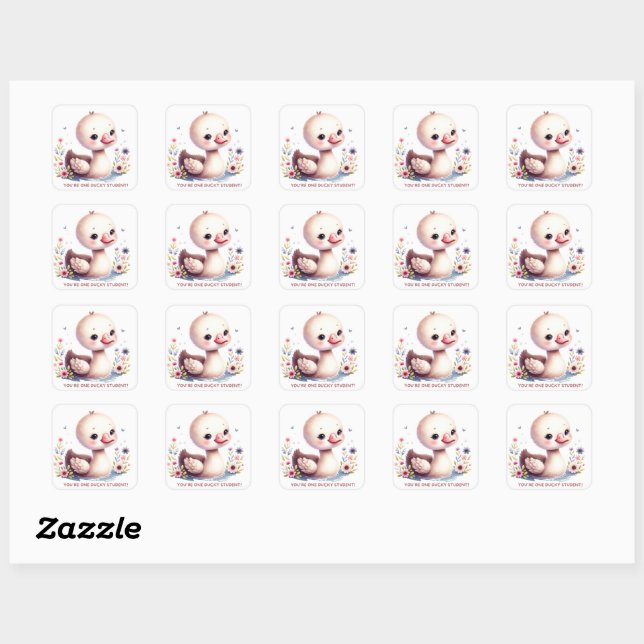 Sticker pour canard adorable pour enfants (Feuille)