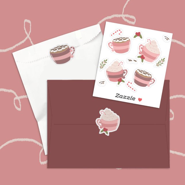 Sticker pour canicules de cacao chaud festif (Example of how you can use those cute hot cocoa Holiday stickers . )